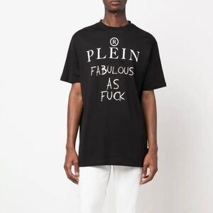 PHILIPP PLEIN  Slogan Fabulous Print T-Shirt - Size Medium